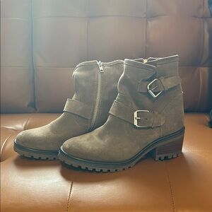 Steve Madden Taupe Suede Combat Boots